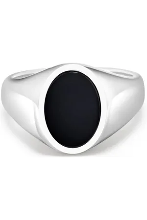 Nialaya Polierter Siegelring mit Onyx