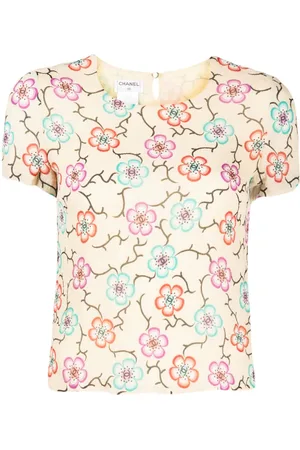 CHANEL 2001 T-Shirt mit Blumen-Print