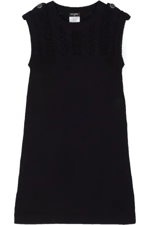 CHANEL 2000s ärmelloses Tweed-Minikleid