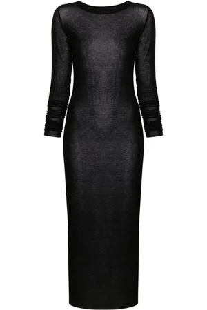 Rick Owens Fein geripptes Maxikleid