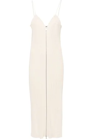 Jil Sander Geripptes Maxikleid