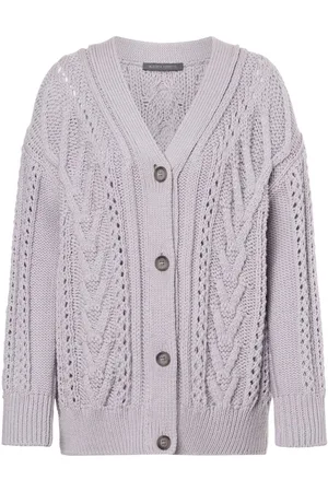 Alberta Ferretti V-Ausschnitt-Cardigan mit Zopfmuster