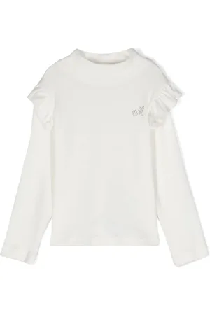 MONNALISA Gerippte Bluse mit Strass-Monogramm