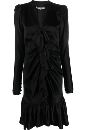 Saint Laurent 1970s Seidenkleid mit Rüschen