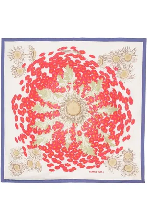 Hermès 1985 Fleurs et Carlines Seidenschal