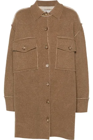 Stella McCartney Strickmantel mit sichtbaren Nähten