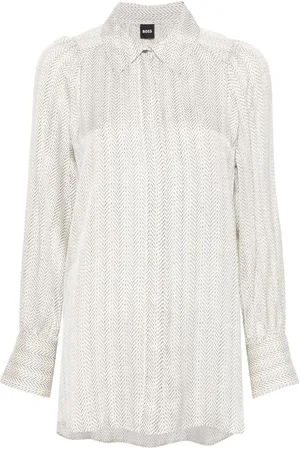 HUGO BOSS Satinhemd mit abstraktem Muster