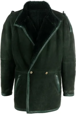 VERSACE 1980s Cabanjacke aus Shearling