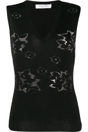 Dior 2000 geblümter Strickpullunder