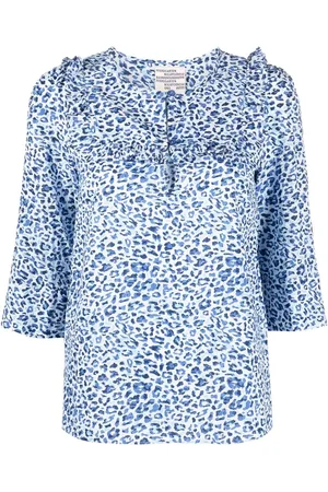 Baum und Pferdgarten Bluse mit Leoparden-Print