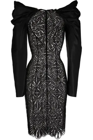 Saiid Kobeisy Midikleid mit Spitzeneinsatz