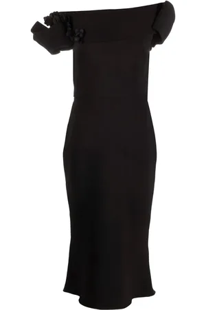 Marchesa Notte Schulterfreies Midikleid