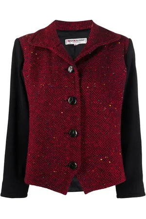 Saint Laurent Jacke mit Fischgrätenmuster