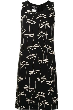 CHANEL 1998 knielanges Kleid mit Blumen-Print