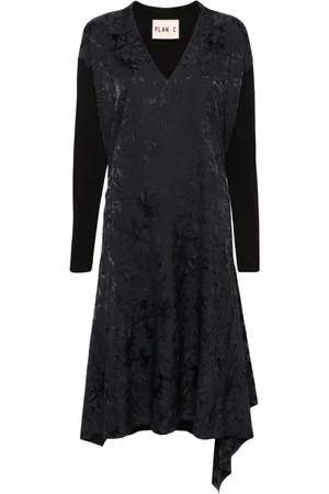 Plan C Drapiertes Midikleid aus Jacquard