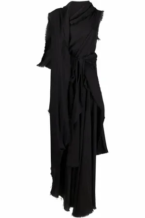 YOHJI YAMAMOTO Asymmetrisches Maxikleid mit Drapierung