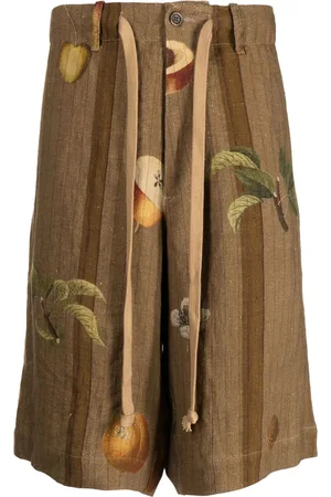UMA WANG Shorts aus Leinen mit Früchte-Print