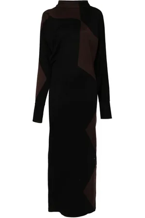 Serafini Gestricktes Maxikleid mit U-Ausschnitt