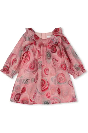 Chloé Gerüschtes Kleid mit Blumen-Print