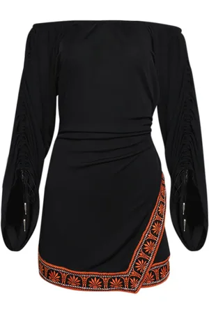 Paco rabanne Schulterfreies Minikleid mit Kontrastdetails
