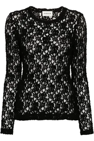P.A.R.O.S.H. Spitzentop mit Blumenmuster