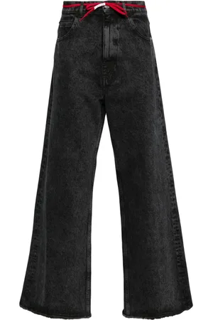 Marni Weite Jeans mit Marmor-Print