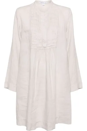 James Perse Leinenkleid mit Biesen