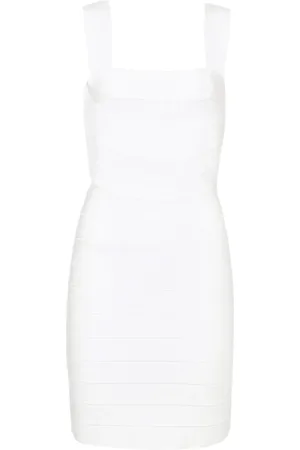 Hervé Léger Minikleid mit eckigem Ausschnitt