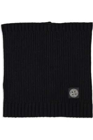 Stone Island Gestrickter Schal mit Logo-Patch