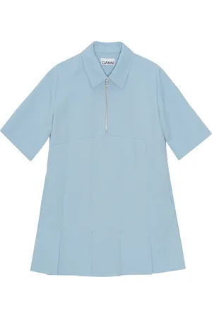 Ganni Twill-Minikleid mit Falten