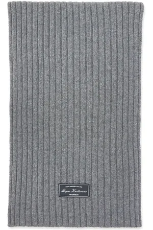 Msgm Gerippter Strickschal mit Logo-Patch