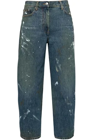 Helmut Lang Weite Jeans mit Farbklecksen