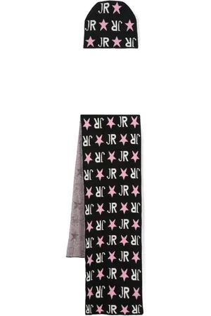 John Richmond Beanie-Set mit Intarsien-Logo