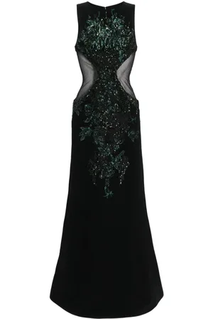 Saiid Kobeisy Perlenverziertes Maxikleid mit Cut-Out