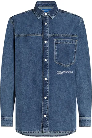 Karl Lagerfeld Jeanshemd mit Stickerei