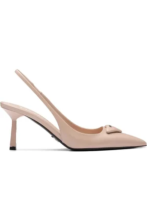 Prada Slingback-Pumps aus gebürstetem Leder 75mm
