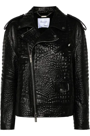 BLUMARINE Lederjacke mit Kroko-Effekt