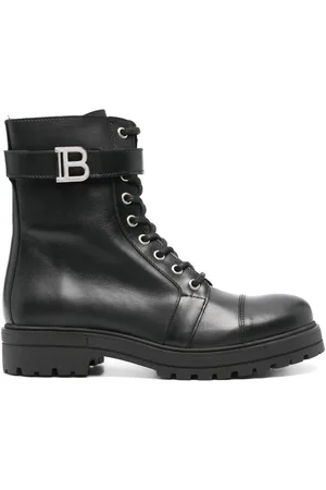Balmain Stiefel mit Logo-Schild