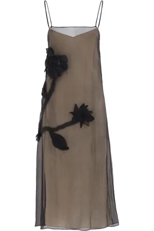 Marni Kreppkleid mit blumiger Applikation