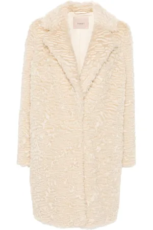 Twin-Set Midimantel aus Faux Fur