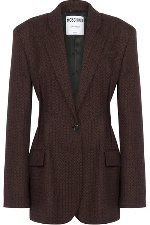 Moschino Wollblazer mit Logo-Print