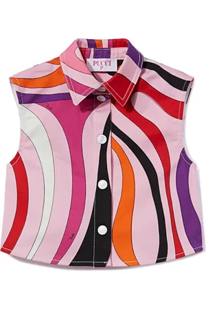 PUCCI Junior Ärmelloses Hemd mit Marmo-Print
