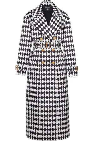 Balmain Trenchcoat mit Rautenmuster