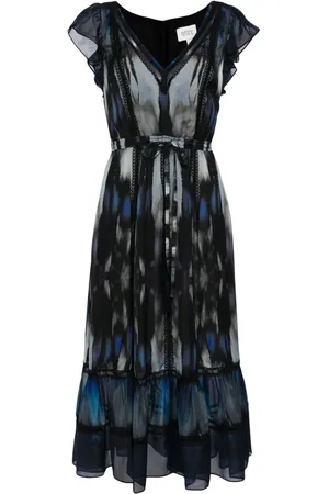 Marchesa Notte Kleid mit Rüschenärmeln