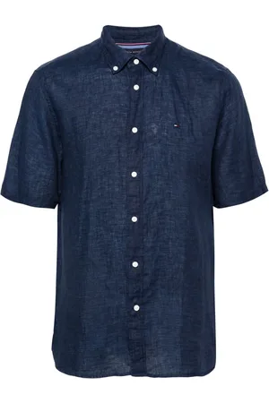 Tommy Hilfiger Leinenhemd mit kurzen Ärmeln