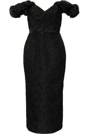 Marchesa Notte Florales Cloqué-Midikleid