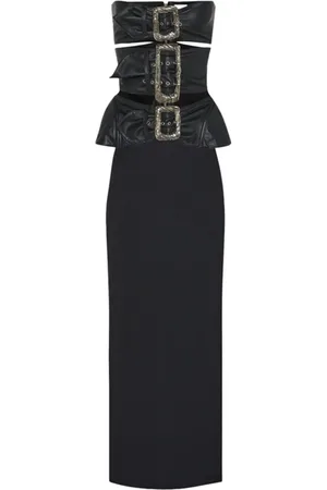 Jean Paul Gaultier Midikleid aus Leder mit Schnallendetail