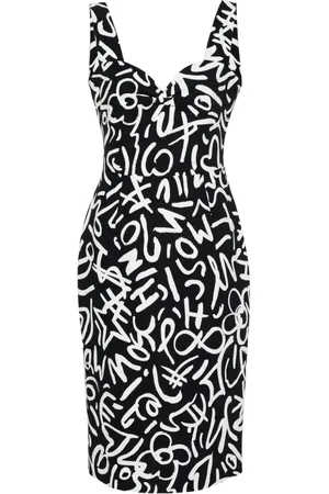 Moschino Midikleid mit Kritzel-Print