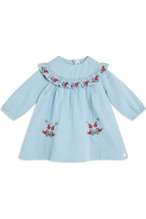 Tartine Et Chocolat Kariertes Kleid mit Blumenstickerei