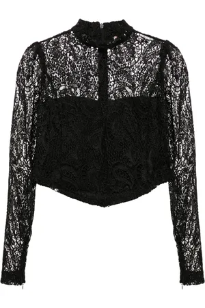 Twin-Set Cropped-Bluse aus Makramee-Spitze
